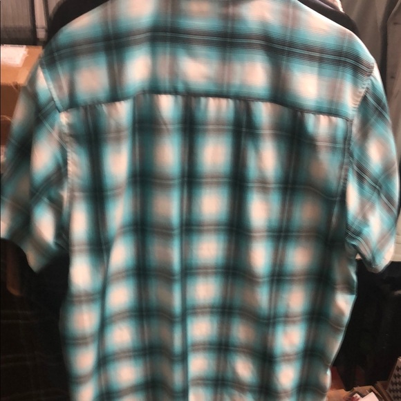 DIXXON “Dog Town” Blue and White Casual Button Down Shirt Plaid Design - Picture 8 of 8